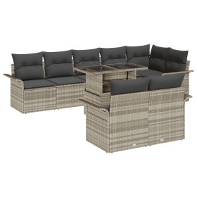 Juego de Sofá de Jardín de 9 Piezas con Cojines Ratán Poliéster Gris Claro by , Outdoor sofas - Ref: Foro24-3348308, Price: 7...