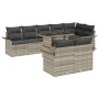 Juego de Sofá de Jardín de 9 Piezas con Cojines Ratán Poliéster Gris Claro by , Outdoor sofas - Ref: Foro24-3348308, Price: 7...
