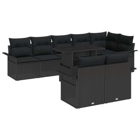 Conjunto de Sofá de Jardín de 9 Piezas con Cojines Ratán Negro de by , Outdoor sofas - Ref: Foro24-3348309, Price: 679,23 €, ...