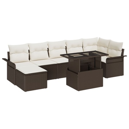 Set de Sofá de Jardín de 8 Piezas con Cojines Marrón de Poliratán by , Outdoor sofas - Ref: Foro24-3348324, Price: 577,29 €, ...