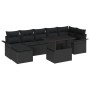 Conjunto de Sofá de Jardín de 8 Piezas con Cojines Negro Poliratán by , Outdoor sofas - Ref: Foro24-3348329, Price: 548,94 €,...