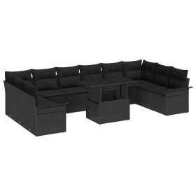 Set de Sofá de Jardín de 11 Piezas con Cojines Negro Ratán by , Outdoor sofas - Ref: Foro24-3348359, Price: 757,19 €, Discoun...