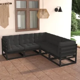 5-teiliges Gartenmöbel-Set mit Kissen aus massivem Kiefernholz von vidaXL, Gartensets - Ref: Foro24-3076778, Preis: 569,12 €,...