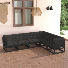 Garden furniture set 6 pieces and cushions solid pine wood by vidaXL, Garden sets - Ref: Foro24-3076788, Price: 663,39 €, Dis...