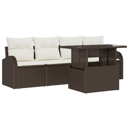 Juego de Sofás de Jardín de 5 Piezas con Cojines Marrón Ratán Sintético von , Outdoor-Sofas - Ref: Foro24-3348544, Preis: 369...