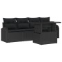 Juego de Sofá de Jardín de 5 Piezas con Cojines Negro Poliratán by , Outdoor sofas - Ref: Foro24-3348549, Price: 360,20 €, Di...