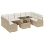 Juego de Sofá de Jardín de 10 Piezas con Cojines Beige Ratán Polipropileno by , Outdoor sofas - Ref: Foro24-3348707, Price: 7...