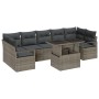 Conjunto de Sofás de Jardín de 8 piezas con Cojines Gris Ratán, Sofá de Jardín de 2 asientos con Cojines Gris Ratán von , Out...
