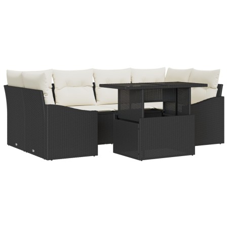 Set de Sofás de Jardín de 7 Piezas con Cojines Negro Ratán PE von , Outdoor-Sofas - Ref: Foro24-3348933, Preis: 484,48 €, Rab...