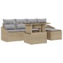 Conjunto de sofá de jardín de 6 piezas con cojines beige de ratán poly by , Outdoor sofas - Ref: Foro24-3348986, Price: 403,0...