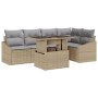 Juego de Sofás de Jardín de 6 Piezas con Cojines Beige de Ratan Poliéster by , Outdoor sofas - Ref: Foro24-3349006, Price: 44...