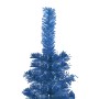Árbol de Navidad delgado con LEDs y bolas azul 210