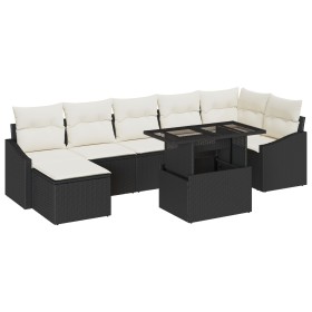 Set de Sofás de Jardín de 8 Piezas con Cojines de Ratán Sintético Negro by , Outdoor sofas - Ref: Foro24-3349043, Price: 489,...