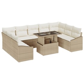 Conjunto de Sofás de Jardín de 10 Piezas con Cojines Beige Poliratán by , Outdoor sofas - Ref: Foro24-3349067, Price: 699,38 ...