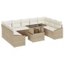 Conjunto de Sofás de Jardín de 10 Piezas con Cojines Beige Poliratán von , Outdoor-Sofas - Ref: Foro24-3349067, Preis: 699,38...