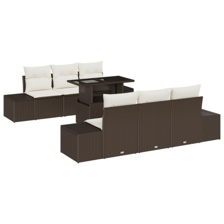 Juego de Sofás de Jardín de 7 Piezas con Cojines Marrón de Ratán Sintético by , Outdoor sofas - Ref: Foro24-3349104, Price: 5...