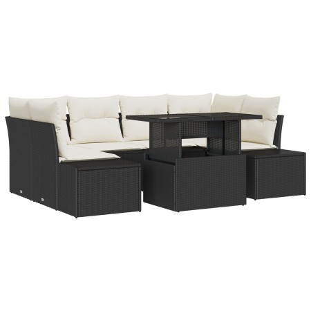 Conjunto de Sofá de 7 Piezas con Cojines Ratán Negro von , Outdoor-Sofas - Ref: Foro24-3349113, Preis: 503,61 €, Rabatt: %