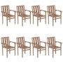 Stapelbare Gartenstühle 8 Stück aus massivem Teakholz mit Kissen von vidaXL, Gartenstühle - Ref: Foro24-3073452, Preis: 1,00 ...