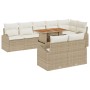 Juego de Comedor para Jardín de 9 Piezas con Cojines Beige Poliratán Acacia by , Outdoor sofas - Ref: Foro24-3349602, Price: ...