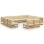 Set de muebles de jardín 12 pzs cojines madera pino marrón miel de vidaXL, Conjuntos de jardín - Ref: Foro24-3076947, Precio:...