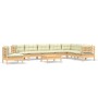 Garden furniture 9 pieces and cushions solid cream pine wood by vidaXL, Garden sets - Ref: Foro24-3096737, Price: 695,86 €, D...