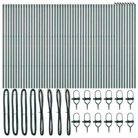 Poste para Vallas 52 pcs Verde Ø32 mm 190 cm Acero Galvanizado by , fence posts - Ref: Foro24-3350122, Price: 363,98 €, Disco...