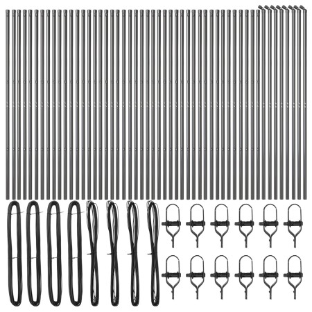 postes de valla 52 pcs Gris Ø32 mm 150 cm Acero Galvanizado by , fence posts - Ref: Foro24-3350136, Price: 308,66 €, Discount: %