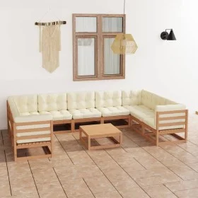 Garden furniture 10 pieces and cushions honey brown pine wood by vidaXL, Garden sets - Ref: Foro24-3078147, Price: 995,62 €, ...
