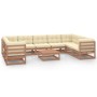 Gartenmöbel 10 Stück und Kissen aus honigbraunem Kiefernholz von vidaXL, Gartensets - Ref: Foro24-3078147, Preis: 1,00 €, Rab...