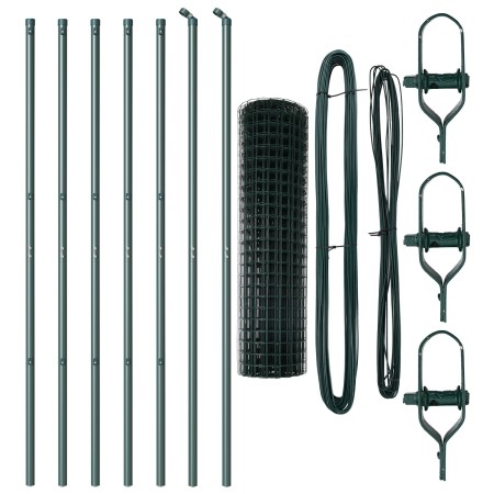 Cerca Euro de  con 7 Postes 1.4x10 m de Acero Galvanizado Verde | Foro24.es | Tu tienda online para hogar, jardín y más Foro24.es