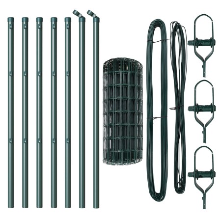Cerca Euro con 7 postes 0.6x10 m de acero galvanizado verde de , Paneles de vallas - Ref: Foro24-3350280, Precio: 58,14 €, De...