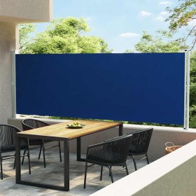 Toldo lateral retráctil para patio azul 600x160 cm