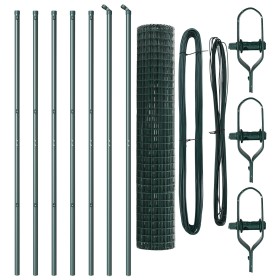 Cerca Euro de con 7 postes 1.6x10 m Acero Galvanizado Verde by , fence panels - Ref: Foro24-3350294, Price: 119,45 €, Discoun...
