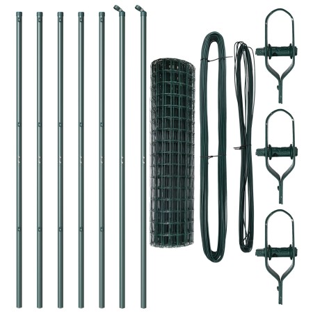 Cerca Euro con 7 postes 1.2x10 m de Acero Galvanizado Verde by , fence panels - Ref: Foro24-3350299, Price: 95,61 €, Discount: %
