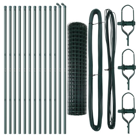 Cerca Euro de con 13 postes 1x25 m Acero Galvanizado Verde de , Paneles de vallas - Ref: Foro24-3350314, Precio: 172,10 €, De...