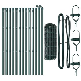 Cerca Euro con 13 Postes 0.4x25 m Acero
