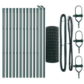 Cerca Euro con 13 Postes 0.6x25 m Acero