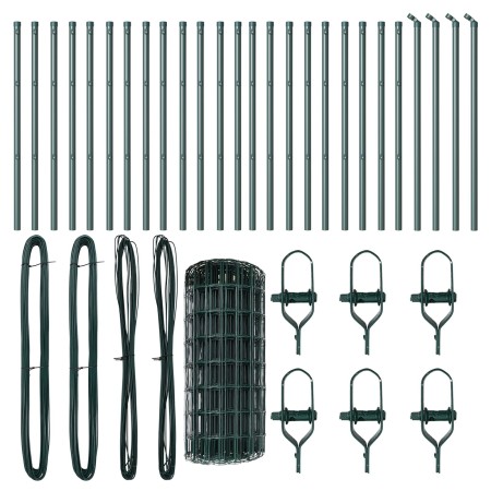 Cerca Euro con 13 Postes 0.4x50 m Acero Galvanizado Verde de , Paneles de vallas - Ref: Foro24-3350340, Precio: 156,50 €, Des...