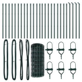 Cerca Euro con 13 Postes 0.4x50 m Acero Galvanizado Verde by , fence panels - Ref: Foro24-3350342, Price: 150,85 €, Discount: %