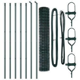 Cerca Euro de con 7 Postes 1.6x10 m de Acero Galvanizado Verde by , fence panels - Ref: Foro24-3350353, Price: 117,61 €, Disc...