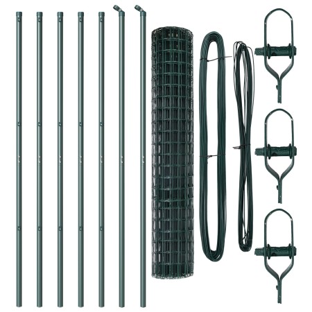 Cerca Euro de  con 7 Postes 1.6x10 m de Acero Galvanizado Verde | Foro24.es | Tu tienda online para hogar, jardín y más Foro24.es