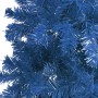 Árbol de Navidad delgado con LEDs y bolas azul 180 cm