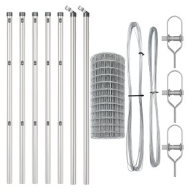 Valla Euro con 7 Postes 0.6x10 m Acero Galvanizado