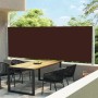 Toldo lateral retráctil para patio marrón 600x160 cm
