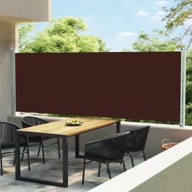 Toldo lateral retráctil para patio marrón 600x160 cm