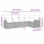 Conjunto de sofá de jardín con cojín 5 pcs Gris Poliratán