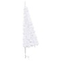 Árbol de Navidad artificial de esquina con LED PVC blanco 180cm
