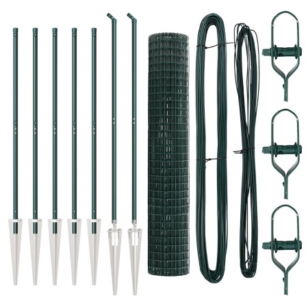 Cerca Euro con 7 Poste de Púas 1.6x10 m Acero Galvanizado Verde von , Zaunpaneele - Ref: Foro24-3350543, Preis: 166,28 €, Rab...