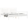 White solid wood bed frame with headboard 200x200 cm by vidaXL, Beds and slatted bases - Ref: Foro24-3194072, Price: 181,71 €...