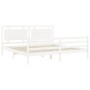 Weißer Massivholzbettrahmen mit Kopfteil 200x200 cm von vidaXL, Betten und Lattenroste - Ref: Foro24-3194072, Preis: 181,71 €...